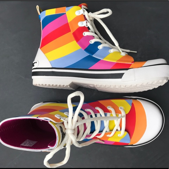 Rocket Dog Shoes - ROCKET DOG RAIN BOOTS PINK MULTI SPICY STRIPE